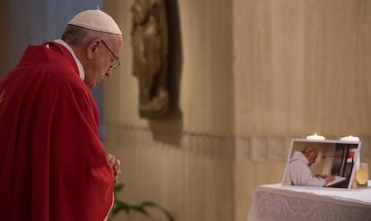 O Papa Francisco nesta quarta-feira no Vaticano.