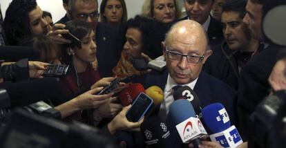 El ministro de Hacienda, Cristóbal Montoro, en la CEOE.