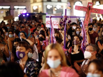 Manifestación en Barcelona contra los asesinatos machistas, el pasado 11 de junio.