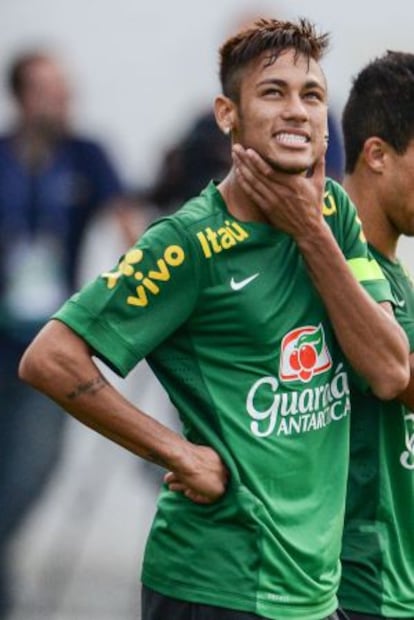 Neymar, en una concentración con la selección de Brasil