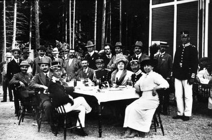 Descanso de la competición de los Juegos Olímpicos de 1912 en Estocolmo.