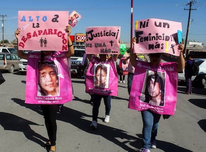 Familiares de desaparecidos protestan en Ciudad Juárez.
