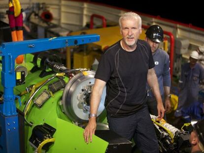 James Cameron durante una prueba en febrero con el 'Deepsea Challenger'.