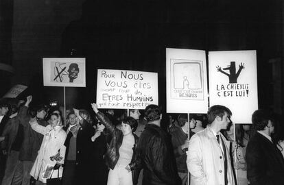 Un grupo de manifestantes en una de las movilizaciones de Mayo del 68.