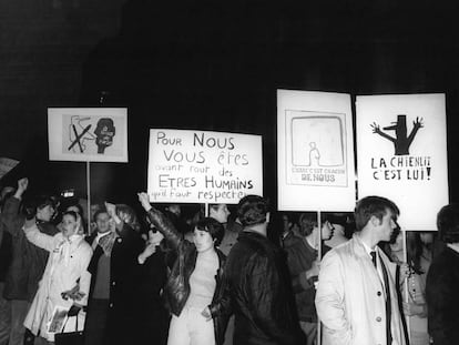 Un grupo de manifestantes en una de las movilizaciones de Mayo del 68.