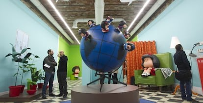 Un aspecto de la muestra sobre Mafalda, en Málaga.