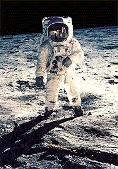 Edwin Aldrin, durante su paseo por la Luna el 20 de julio de 1969.