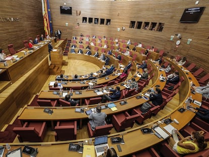 El hemiciclo de las Cortes Valencianas durante un debate en septiembre de 2020.