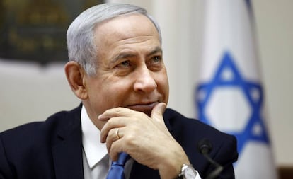 El primer ministro israelí, Benjamín Netanyahu, este domingo en Jerusalén.