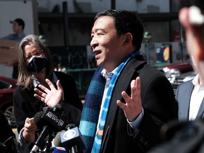 El candidato demócrata a la alcaldía de Nueva York, Andrew Yang, el pasado 5 de abril.