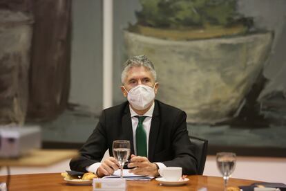 Fernando Grande-Marlaska, durante la presentación la semana pasada del proyecto de nuevo centro penitenciario de Zubieta, en Donosti.