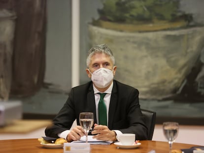 Fernando Grande-Marlaska, durante la presentación la semana pasada del proyecto de nuevo centro penitenciario de Zubieta, en Donosti.