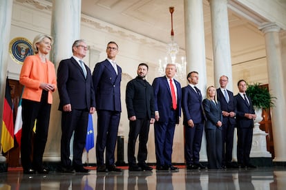 Foto de familia en la Casa Blanca, el lunes. 