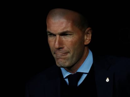 Zidane, durante o tropeço para o Leganés no Bernabéu.