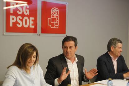 Besteiro durante la rueda de prensa de esta tarde.