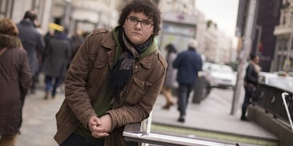 Facu Díaz, en la boca de metro de la madrileña Gran Vía.