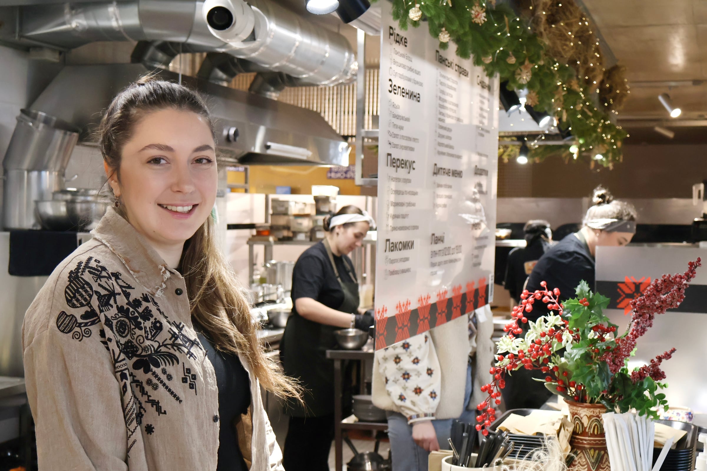 Valeria Buchasta, el 22 de enero en su restaurante de Ivano Frankivsk.