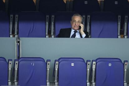 El presidente del Real Madrid, Florentino Pérez en el Wizink Center, en Madrid, el pasado 25 de febrero.