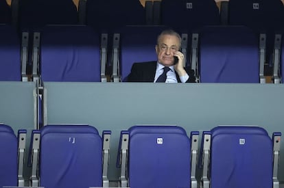 El presidente del Real Madrid, Florentino Pérez en el Wizink Center, en Madrid, el pasado 25 de febrero.