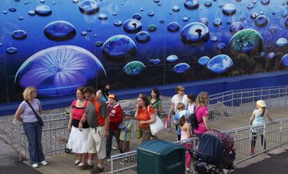 Mural del parque Linnanmaki Amusement, en Helsinki (Finlandia).