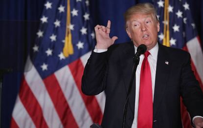 Trump, en su discurso en un hotel en Washington