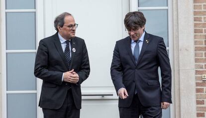 Torra i Puigdemont, aquest divendres a Waterloo.