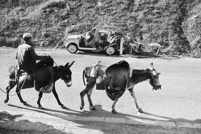 La galería Blanca Berlín, de Madrid, expone casi 40 fotografías de Ramón Masats pertenecientes a los inicios de su carrera, en los años cincuenta. Esta imagen se titula 'Aracena' (1959), localidad de Huelva.