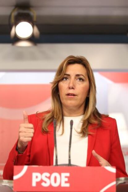 La presidenta de la Junta, Susana Díaz, en la sede federal del PSOE de Madrid el pasado octubre.