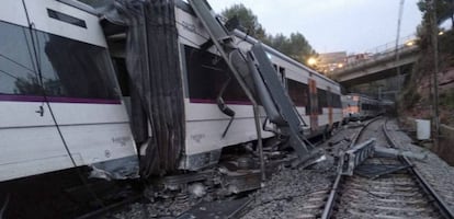 Descarrilament d'un tren de Rodalies a Vacarisses.