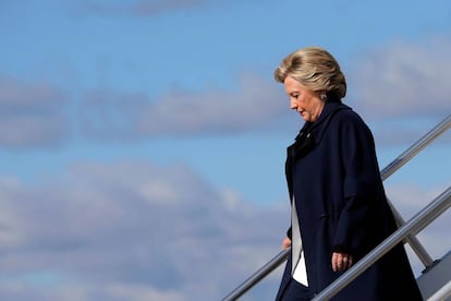 Hillary Clinton, a su llegada a un acto electoral en Pennsylvania.