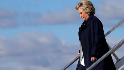 Hillary Clinton, a su llegada a un acto electoral en Pennsylvania.