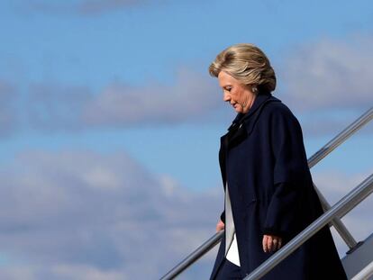 Hillary Clinton, a su llegada a un acto electoral en Pennsylvania.