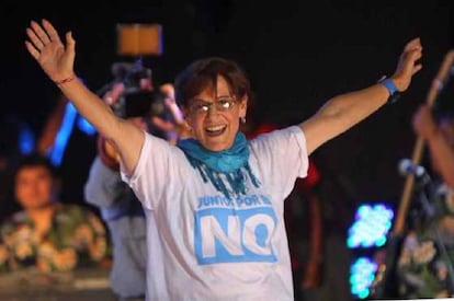 La exalcaldesa de Lima Susana Villarán, en un mitin en 2013.