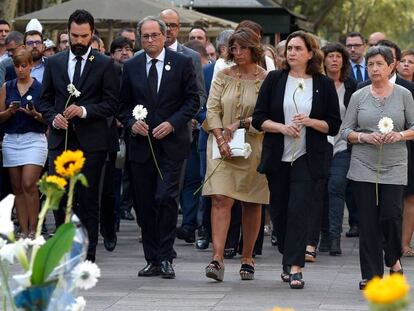 El president Torra i Laura Masvidal, al centre.