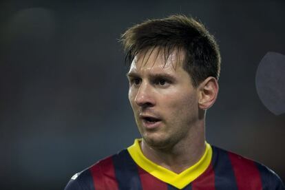 Messi, durante el clásico.