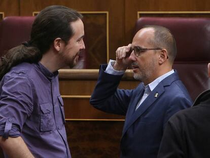 Pablo Iglesias i Carles Campuzano, al Congrés.