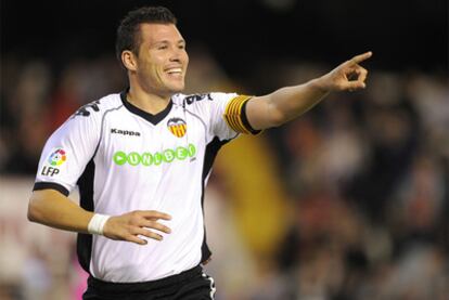 David Navarro festeja su gol ante el Getafe.