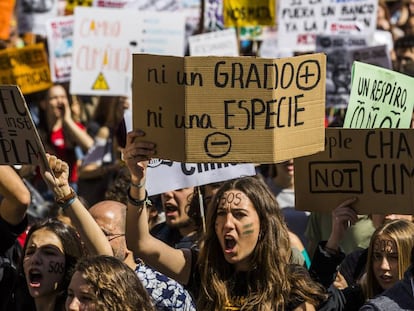 Protesta en Madrid contra la inacción frente al cambio climático en marzo.