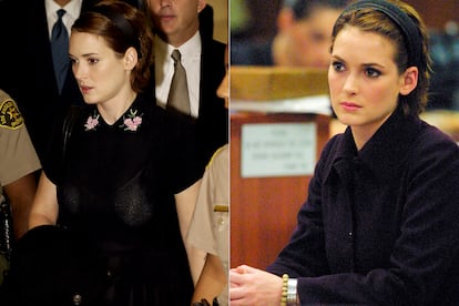 Winona Ryder durante su juicio por el robo de ropa en Saks Fifth Avenue de Los Ángeles.