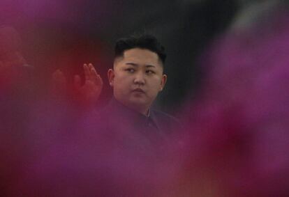 Kim Jong Un, durante la ceremonia en Pyongyang.