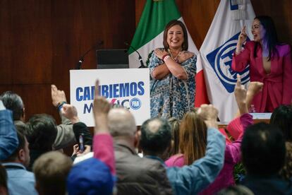 Xóchitl Gálvez durante su participación en la Sesión Ordinaria de Consejo Nacional del PAN.