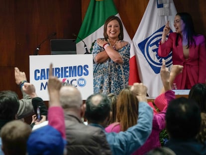 Xóchitl Gálvez durante su participación en la Sesión Ordinaria de Consejo Nacional del PAN.