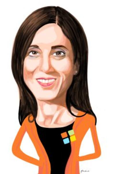 Caricatura de Pilar López Álvarez, nueva presidenta de Microsoft España.