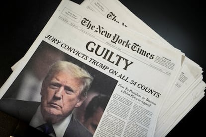 Portada de 'The New York Times' con el veredicto contra Trump.