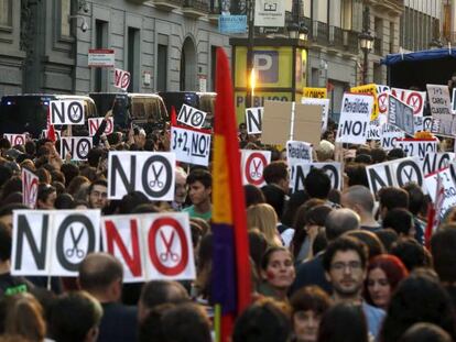 La manifestació convocada per la Plataforma per l'Escola Pública.