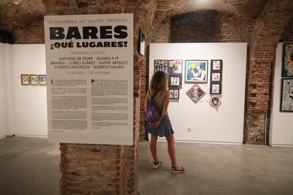 Exposición colectiva titulada Bares qué lugares en la Galería La Fiambrera, en el barrio de Malasaña.
