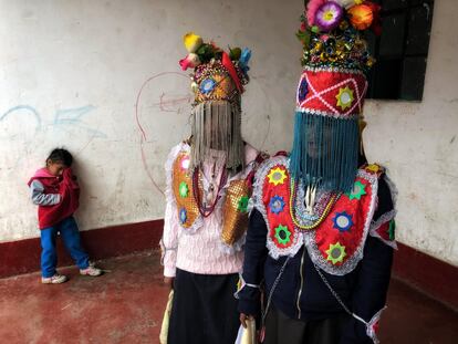 Festas populares em Chavin de Huántar, no Peru.