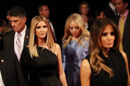 Melania, Ivanka y Tiffany Trump a su llegada al tercer debate presidencial el pasado 19 de octubre en Las Vegas.