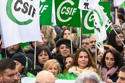 Manifestación de funcionarios, este sábado en Madrid.