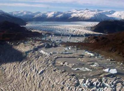 El lago Témpanos, en la región de Magallanes, en una fotografía realizada el pasado lunes.